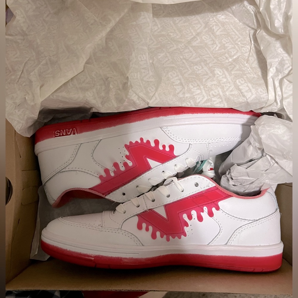 Vans Brand New size 8 red and white sneakers